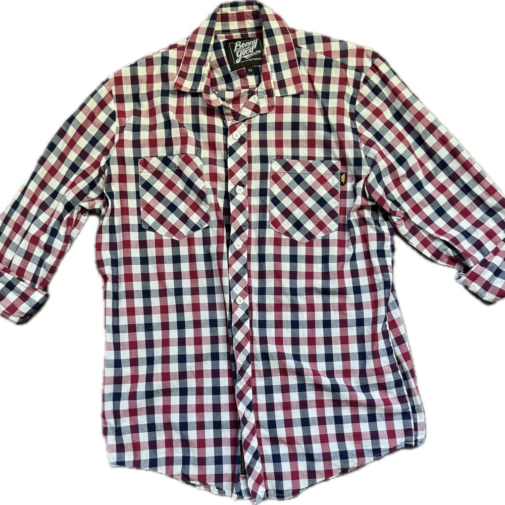 Benny Gold Men's Checkered Shirt - Red and Blue